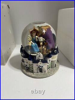 Disney Beauty and the Beast Music Box Snow globe -RARE Vintage 1990s Works