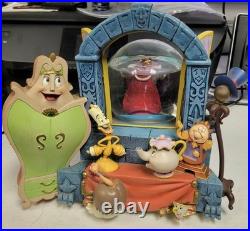 Disney Beauty and the Beast Snow Globe Lumiere Mrs Potts Cogsworth Wardrobe
