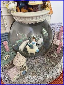 Disney Beauty and the Beast Village Musical Snow Globe Lights Up