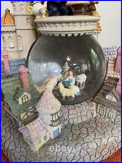 Disney Beauty and the Beast Village Musical Snow Globe Lights Up