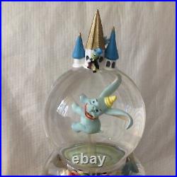 Disney CASTLE Multi Character Musical Spin Figurine Lit Up Double Snowglobes-MIB