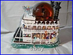 Disney Characters Liberty Belle Riverboat Fantasmic Musical Snow Globe Rare Read