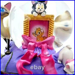 Disney Cheshire Cat Aristocats FIGARO all cats Snow Globe Music box USA SELLER
