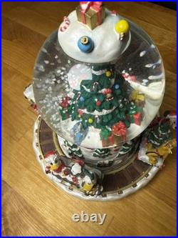 Disney Christmas Collection Holiday Express Snow globe Train Works & Plays Music