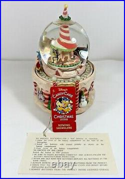 Disney Christmas Nightmare Before Christmas Candy Cane Rotating Snow Globe 2000