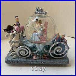 Disney Cinderella 50th Anniversary Musical Snow Globe Excellent Condition -works