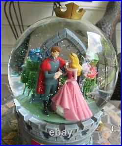 Disney Cinderella And Prince Charming In The Castle Musical Snow Globe