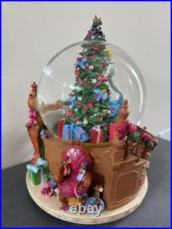 Disney Cinderella Christmas Snow Globe Plays Deck the Halls Rare
