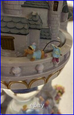Disney Cinderella Musical Light Up Hour Glass Snow Globe FLAWS SEE DESCRIPTION