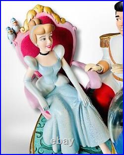 Disney Cinderella & Prince Charming Glass Slipper Shoe Musical Snow Globe WORKS