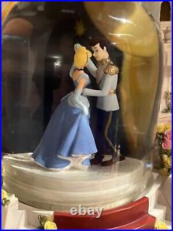 Disney Cinderella & Prince Charming Snow Globe Musical Rare