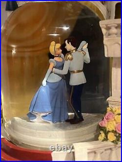 Disney Cinderella & Prince Charming Snow Globe Musical Rare