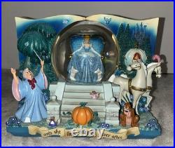 Disney Cinderella Story Book Double Sided Musical Snow Globe Vintage flaws