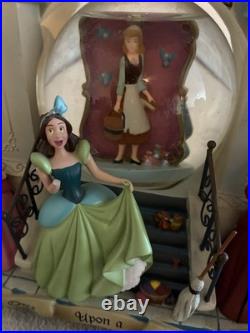 Disney Cinderella Story Book Double Sided Musical Snow Globe Vintage flaws