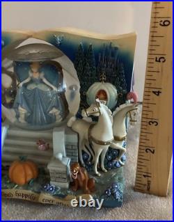 Disney Cinderella Story Book Double Sided Musical Snow Globe Vintage flaws