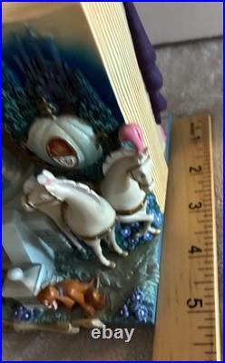 Disney Cinderella Story Book Double Sided Musical Snow Globe Vintage flaws