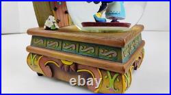 Disney Cinderella and Jiminy Cricket Snow globe Rare Clock Blows Glitter Bubbles
