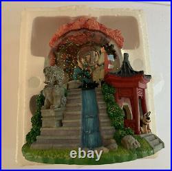 Disney Classic Snowglobe Globel Mulan Reflection Music Box Mushu Shang