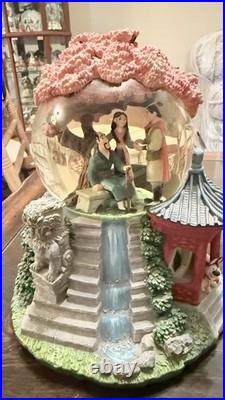 Disney Classic Snowglobe Globel Mulan Reflection Music Box Mushu Shang Rare WT