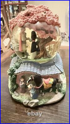 Disney Classic Snowglobe Globel Mulan Reflection Music Box Mushu Shang Rare WT