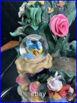 Disney Direct Alice In Wonderland Mini Snow Globe Garden Water Fountain