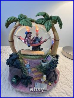Disney Direct Lilo & Stitch Hammock Musical & Light-Up Snow Globe Tested/Works