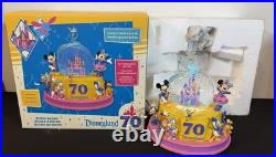 Disney Disneyland 70th Anniversary Lighted Castle Snow Globe Mickey & Friends