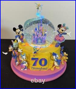 Disney Disneyland 70th Anniversary Lighted Castle Snow Globe Mickey & Friends