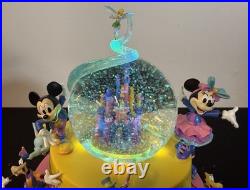 Disney Disneyland 70th Anniversary Lighted Castle Snow Globe Mickey & Friends