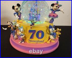 Disney Disneyland 70th Anniversary Lighted Castle Snow Globe Mickey & Friends