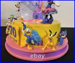 Disney Disneyland 70th Anniversary Lighted Castle Snow Globe Mickey & Friends