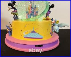Disney Disneyland 70th Anniversary Lighted Castle Snow Globe Mickey & Friends