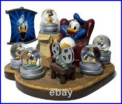 Disney Donald Duck Retired Through The Years Mini Snow Globe Theater Set 22296