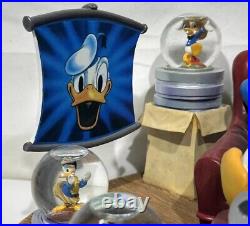 Disney Donald Duck Retired Through The Years Mini Snow Globe Theater Set 22296