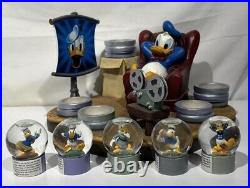 Disney Donald Duck Retired Through The Years Mini Snow Globe Theater Set 22296