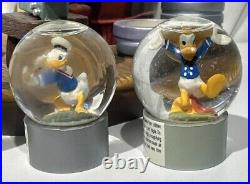 Disney Donald Duck Retired Through The Years Mini Snow Globe Theater Set 22296