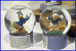 Disney Donald Duck Retired Through The Years Mini Snow Globe Theater Set 22296