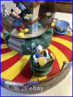 Disney Fab 5 at Disneyland Music Box Water Snow Globe Spinning Teacups Mickey