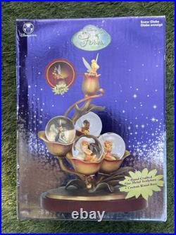 Disney Fairies Glass Snow Globe Tinkerbell & 4 Friends