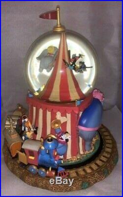 Disney Flying Dumbo Musical Snowglobe With Moving Train Clowns Circus NEVER OPENED