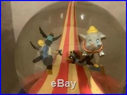 Disney Flying Dumbo Musical Snowglobe With Moving Train Clowns Circus NEVER OPENED