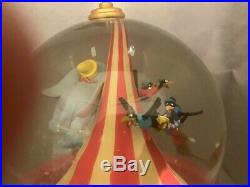 Disney Flying Dumbo Musical Snowglobe With Moving Train Clowns Circus NEVER OPENED