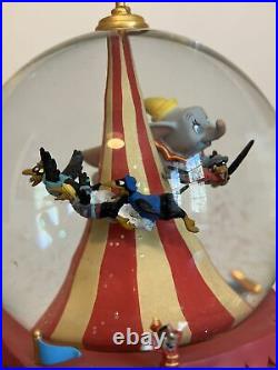 Disney Flying Dumbo Train Snow Globe Plays Casey Junior Tune Slight Damage