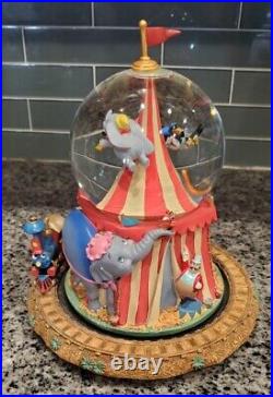 Disney Flying Dumbo With Train Snow Globe Plays Casey Junior Tune New In Box