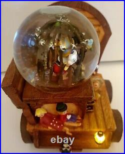 Disney Geppetto's Workshop Pinocchio Musical Snow Globe Extremely Rare