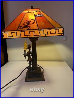 Disney Goofy Stained Glass Lamp 65th Anniversary Ed Complete Gold Torch Works Lb