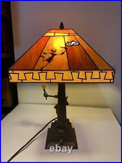 Disney Goofy Stained Glass Lamp 65th Anniversary Ed Complete Gold Torch Works Lb