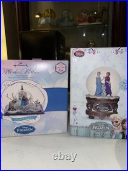 Disney Hallmark Frozen Wonders Within & Disney Store Frozen Musical Snowglobes
