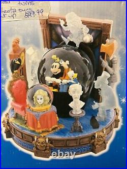 Disney Haunted Mansion Hitch Hiking Ghost Mickey Goofy Donald Snowglobe With Box