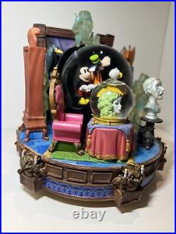 Disney Haunted Mansion musical snowglobe Mickey, Goofy, Donald